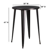 Load image into Gallery viewer, 30&#39;&#39; Round Black-Antique Gold Metal Indoor-Outdoor Bar Height Table
