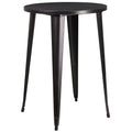 30'' Round Black-Antique Gold Metal Indoor-Outdoor Bar Height Table