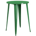 30'' Round Green Metal Indoor-Outdoor Bar Height Table
