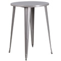 30'' Round Silver Metal Indoor-Outdoor Bar Height Table