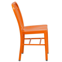 Load image into Gallery viewer, Orange Metal Indoor-Outdoor Chair