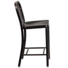 24'' High Black-Antique Gold Metal Indoor-Outdoor Counter Height Stool with Vertical Slat Back