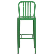 Load image into Gallery viewer, 30&#39;&#39; High Green Metal Indoor-Outdoor Barstool with Vertical Slat Back