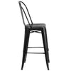 High black metal barstool with vintage distressed finish

