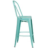 30'' High Mint Green Metal Indoor-Outdoor Barstool with side view