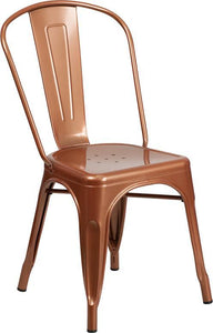 Copper Metal Indoor-Outdoor Stackable Chair