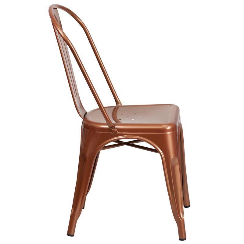 Copper Metal Indoor-Outdoor Stackable Chair