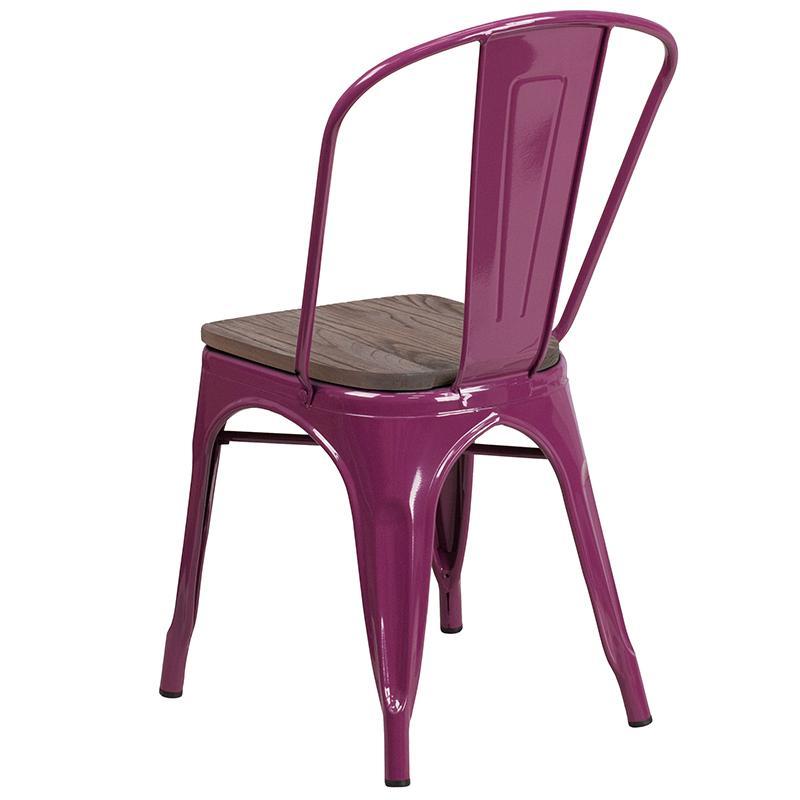 Purple Metal Stackable Chair  1