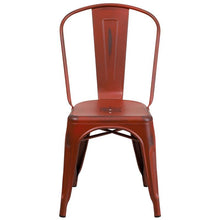 Load image into Gallery viewer, Distressed Kelly Red Metal Indoor-Outdoor Stackable Chair