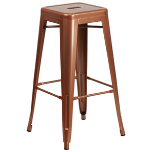 30'' High Backless Copper Indoor-Outdoor Barstool