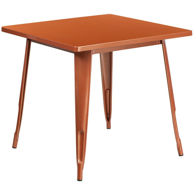 31.5'' Square Copper Metal Indoor-Outdoor Table