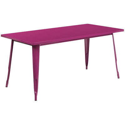 31.5'' x 63'' Rectangular Purple Metal Indoor-Outdoor Table