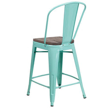 Load image into Gallery viewer, Height Stool with Back and Wood Seat1