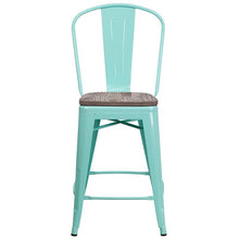 Load image into Gallery viewer, Mint Green Metal Counter Height Stool 