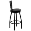 Black Ladder Back Swivel Metal Bar Stool 