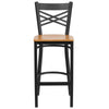 Black ''X'' Back Metal Restaurant Barstool