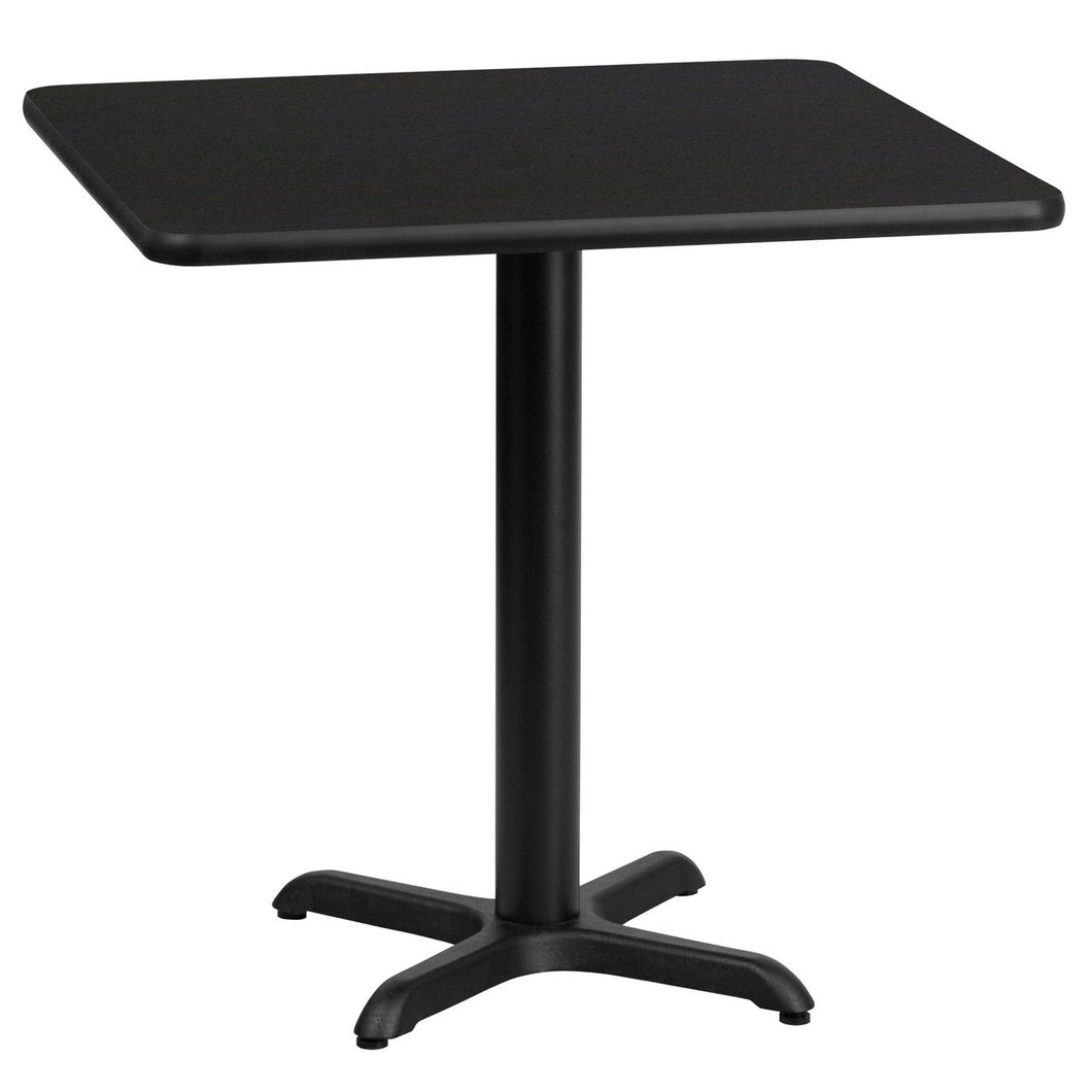 24'' Square Black Laminate Table Top with 22'' x 22'' Table Height Base