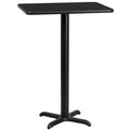 24'' x 30'' Rectangular Black Laminate Table Top with 22'' x 22'' Bar Height Table Base