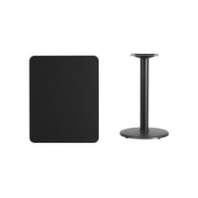 Load image into Gallery viewer, 24&#39;&#39; x 30&#39;&#39; Rectangular Black Laminate Table Top with 18&#39;&#39; Round Table Height Base