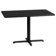 Load image into Gallery viewer, 24&#39;&#39; x 42&#39;&#39; Rectangular Black Laminate Table Top with 22&#39;&#39; x 30&#39;&#39; Table Height Base
