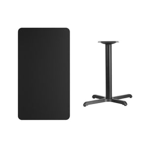24'' x 42'' Rectangular Black Laminate Table Top with 22'' x 30'' Table Height Base