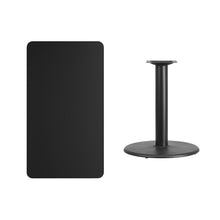 Load image into Gallery viewer, 24&#39;&#39; x 42&#39;&#39; Rectangular Black Laminate Table Top with 24&#39;&#39; Round Table Height Base