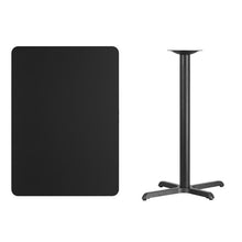 Load image into Gallery viewer, 30&#39;&#39; x 42&#39;&#39; Rectangular Black Laminate Table Top with 22&#39;&#39; x 30&#39;&#39; Bar Height Table Base