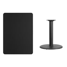 Load image into Gallery viewer, 30&#39;&#39; x 42&#39;&#39; Rectangular Black Laminate Table Top with 24&#39;&#39; Round Table Height Base