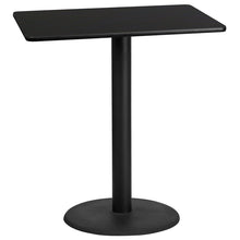 Load image into Gallery viewer, 30&#39;&#39; x 42&#39;&#39; Rectangular Black Laminate Table Top with 24&#39;&#39; Round Bar Height Table Base