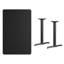Load image into Gallery viewer, 30&#39;&#39; x 48&#39;&#39; Rectangular Black Laminate Table Top with 5&#39;&#39; x 22&#39;&#39; Table Height Bases