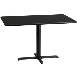 30'' x 48'' Rectangular Black Laminate Table Top with 22'' x 30'' Table Height Base