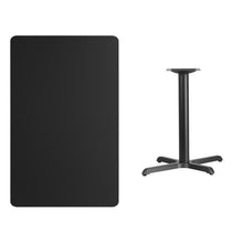 Load image into Gallery viewer, 30&#39;&#39; x 48&#39;&#39; Rectangular Black Laminate Table Top with 22&#39;&#39; x 30&#39;&#39; Table Height Base