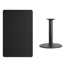 Load image into Gallery viewer, 30&#39;&#39; x 48&#39;&#39; Rectangular Black Laminate Table Top with 24&#39;&#39; Round Table Height Base