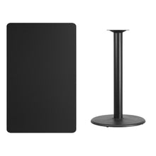 Load image into Gallery viewer, 30&#39;&#39; x 48&#39;&#39; Rectangular Black Laminate Table Top with 24&#39;&#39; Round Bar Height Table Base
