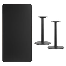 Load image into Gallery viewer, 30&#39;&#39; x 60&#39;&#39; Rectangular Black Laminate Table Top with 18&#39;&#39; Round Table Height Bases