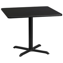 Load image into Gallery viewer, 36&#39;&#39; Square Black Laminate Table Top with 30&#39;&#39; x 30&#39;&#39; Table Height Base