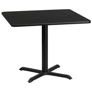 36'' Square Black Laminate Table Top with 30'' x 30'' Table Height Base