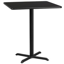 Load image into Gallery viewer, 36&#39;&#39; Square Black Laminate Table Top with 30&#39;&#39; x 30&#39;&#39; Bar Height Table Base