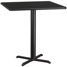 Load image into Gallery viewer, 42&#39;&#39; Square Black Laminate Table Top with 33&#39;&#39; x 33&#39;&#39; Table Height Base
