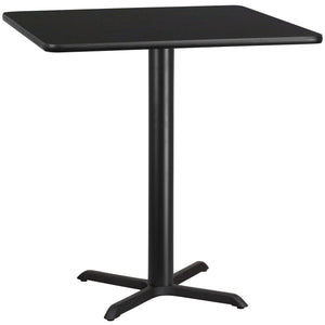 42'' Square Black Laminate Table Top with 33'' x 33'' Table Height Base