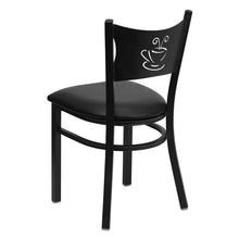 Load image into Gallery viewer, HERCULES Series Black Coffee Back Metal Restaurant Chair - Black Vinyl Seat