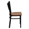 HERCULES Series Black Coffee Back Metal Restaurant Chair - Cherry Wood Seat - SIde