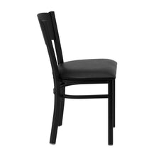 Load image into Gallery viewer, HERCULES Series Black Circle Back Metal Restaurant Chair - Black Vinyl Seat