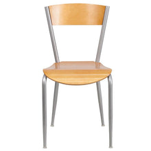 Load image into Gallery viewer, Invincible Series Silver Metal Restaurant Chair - Natural Wood Back &amp; Seat 1