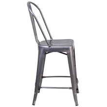 Load image into Gallery viewer, 24&#39;&#39; High Clear Coated Indoor Counter Height Stool with Back