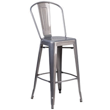 Load image into Gallery viewer, 30&#39;&#39; High Clear Coated Indoor Barstool with Back