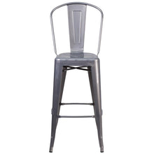 Load image into Gallery viewer, 30&#39;&#39; High Clear Coated Indoor Barstool with Back
