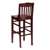 HERCULES Series School House Back Mahogany Wood Restaurant Barstool - Back