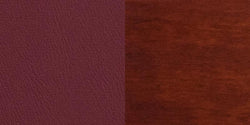 Lacey Series Solid Back Mahogany Wood Restaurant Chair - Burgundy Vinyl Seat