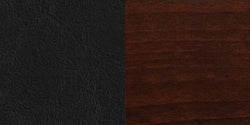 Wood Restaurant Chair - Black Vinyl Seat